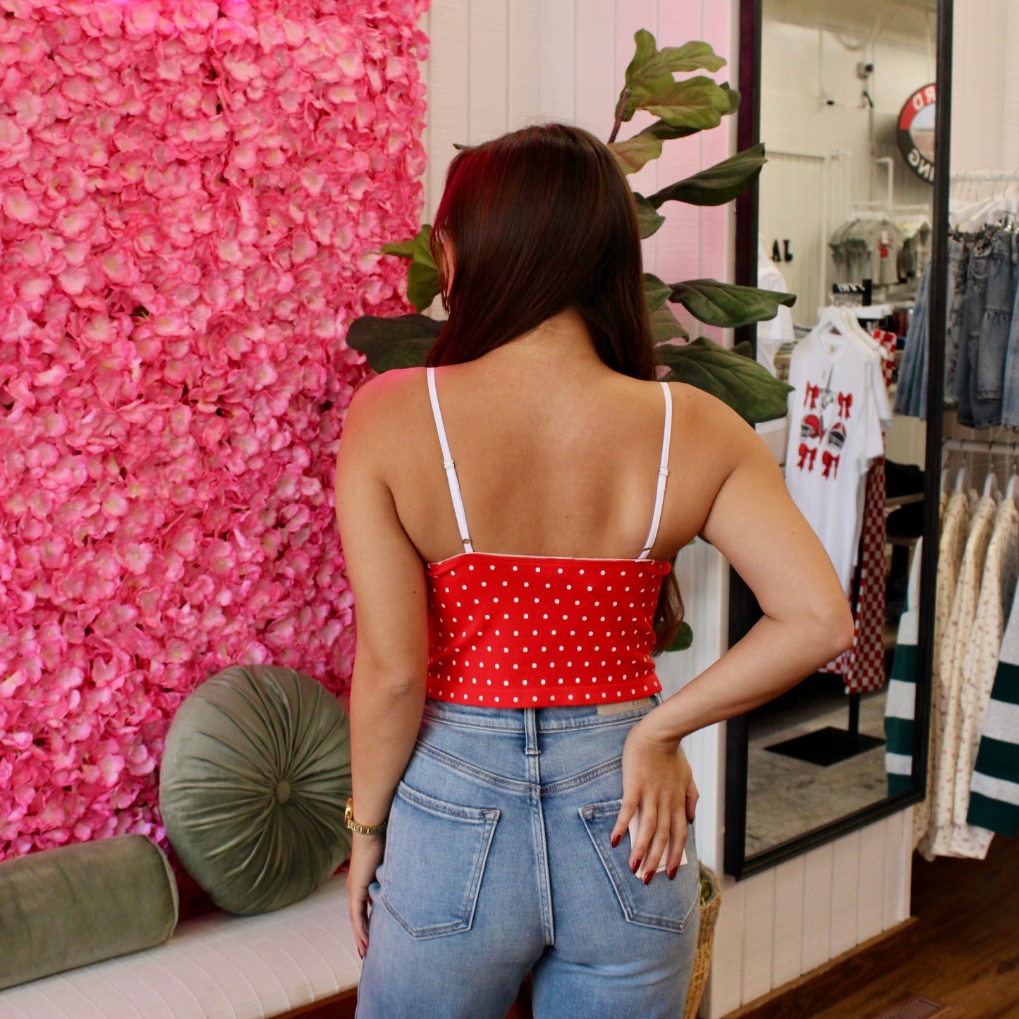 Kali Polka Dot Ribbed Tank