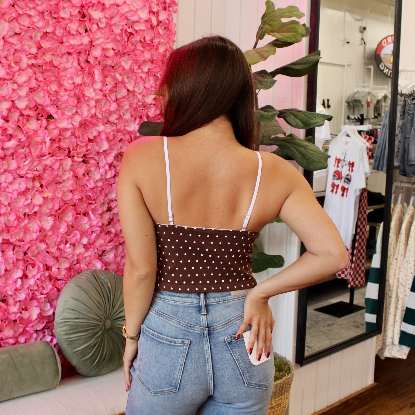 Kali Polka Dot Ribbed Tank