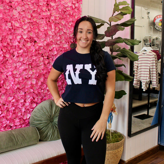 NY Contrast Short Sleeve Top