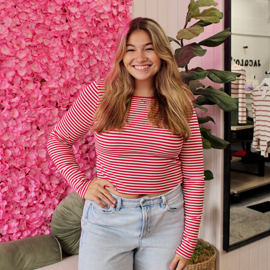 Karlyn Striped Low Back Top