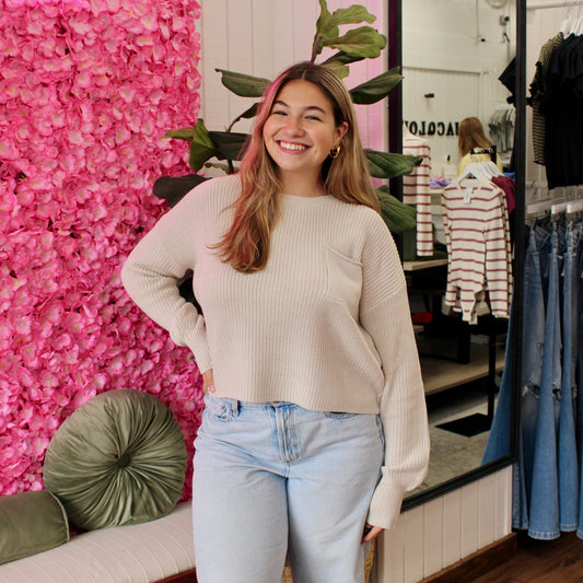 Katherine Cropped Knit Sweater