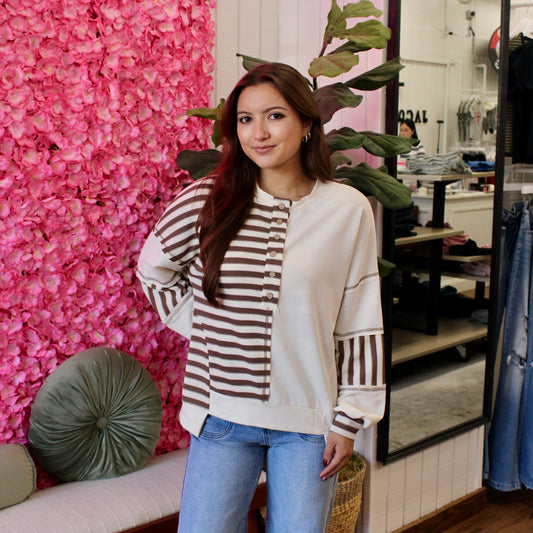 Trisha Stitched Patchwork Pullover