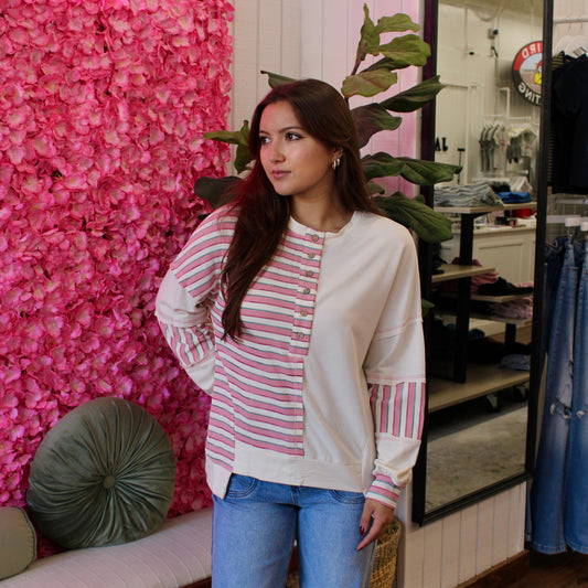 Trisha Stitched Patchwork Pullover