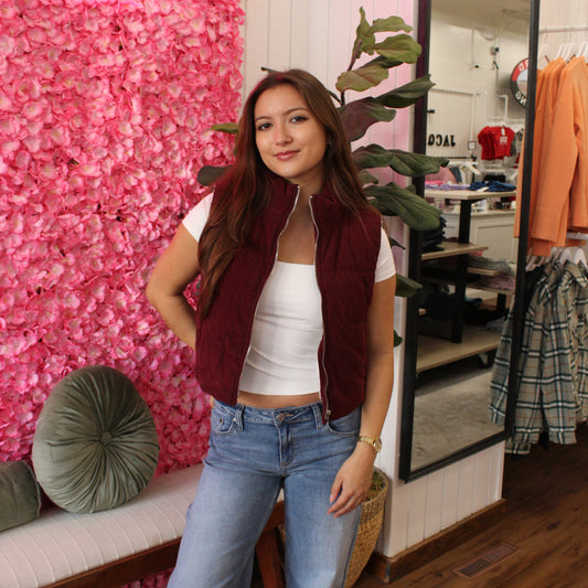 Abigail Corduroy Puffer Vest