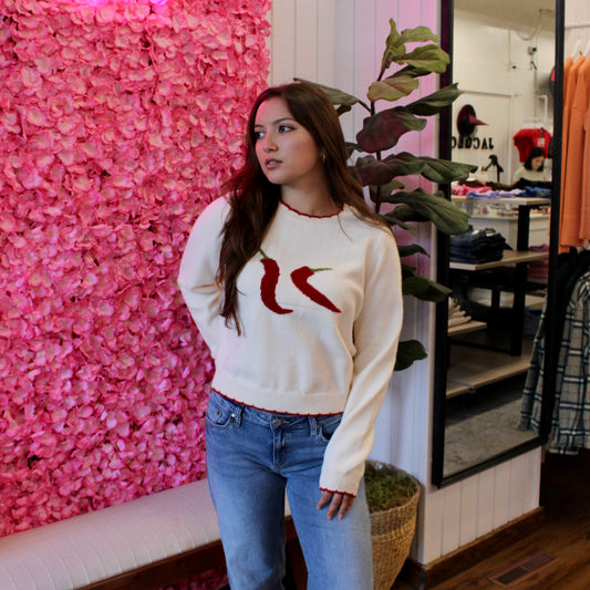 Calla Chili Print Sweater