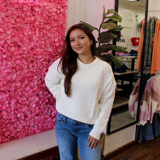 Eliana Cable Knit Collared Sweater