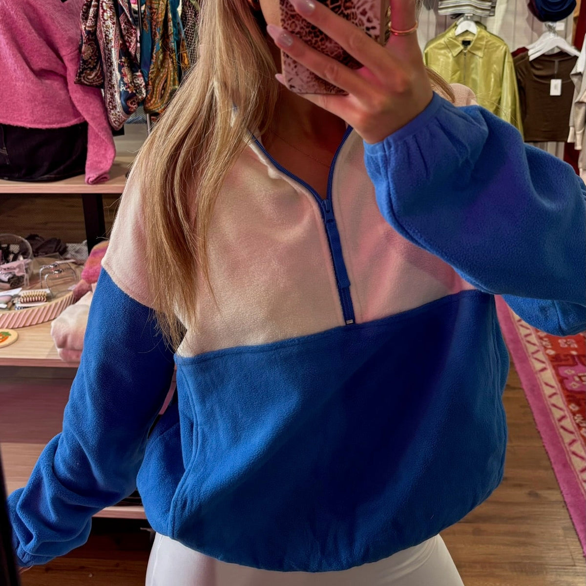 Evalina Fleece Half Zip Sweatshirt