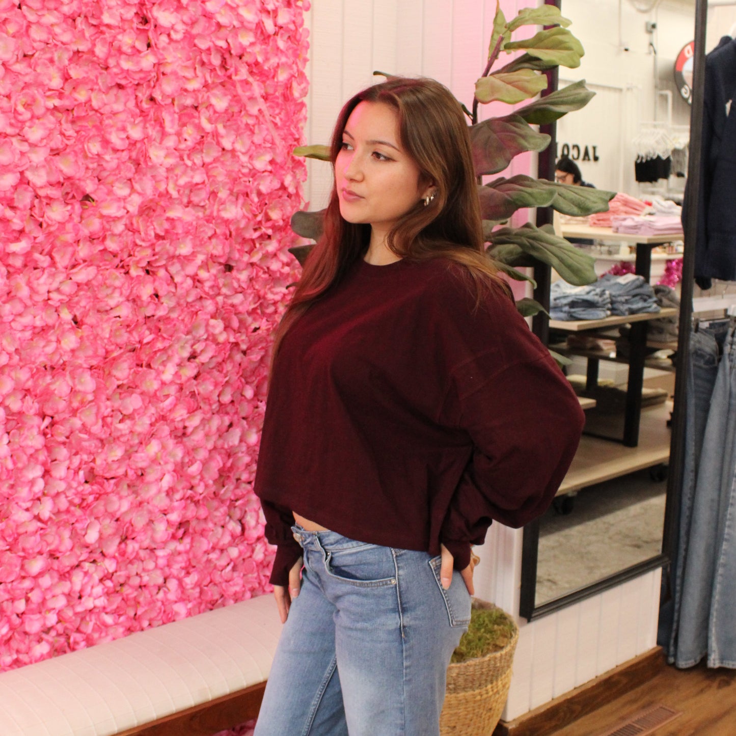 Briana Open Back Long Sleeve Top