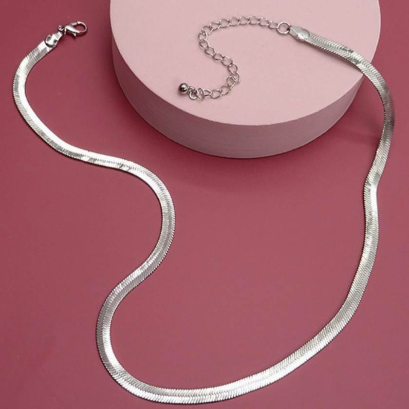 Classic Herringbone Chain Necklace