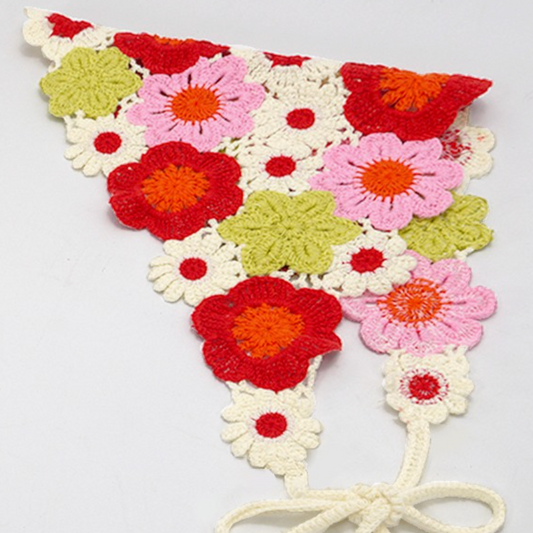 Field Of Flowers Crochet Headscarf