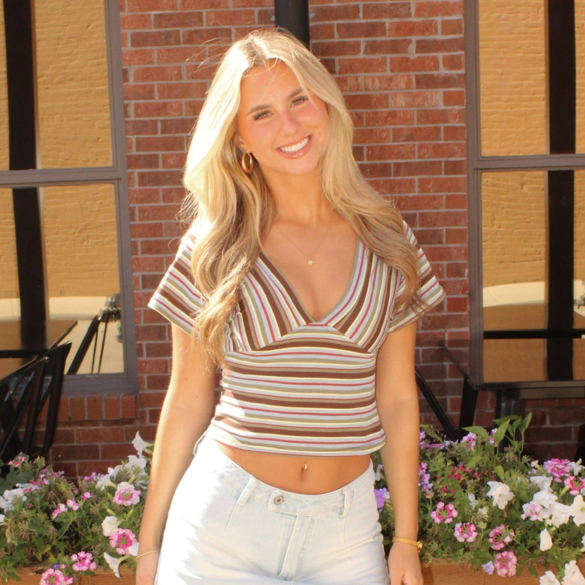 Phoenix Multi Colored Stripe Top