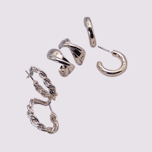 Twisted Trio Hoop Earrings