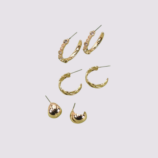 Accented Hoop Trio Earrings