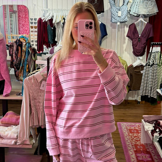 Alani Striped Mockneck Sweatshirt
