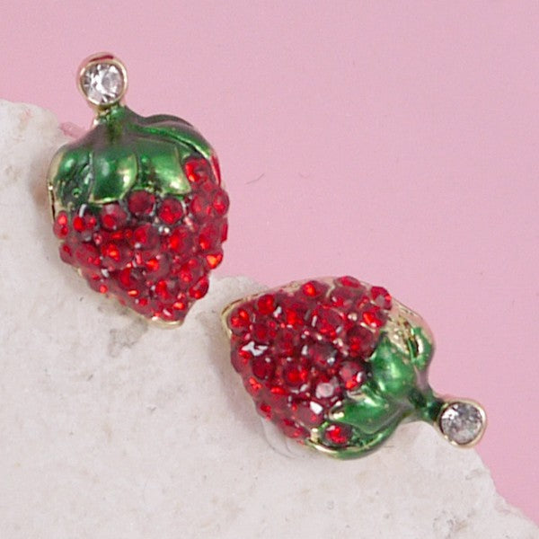 Cherry Strawberry Rhinestone Earring