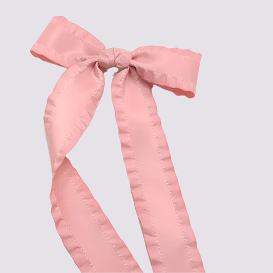 Satin Trim Bow Ribbon Hair Clip